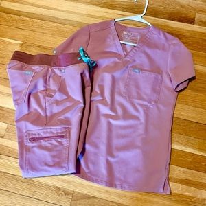 Catarina top & Zamora Joggers in Mineral Mauve. Like New XXS